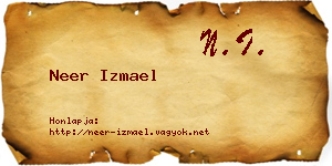 Neer Izmael névjegykártya